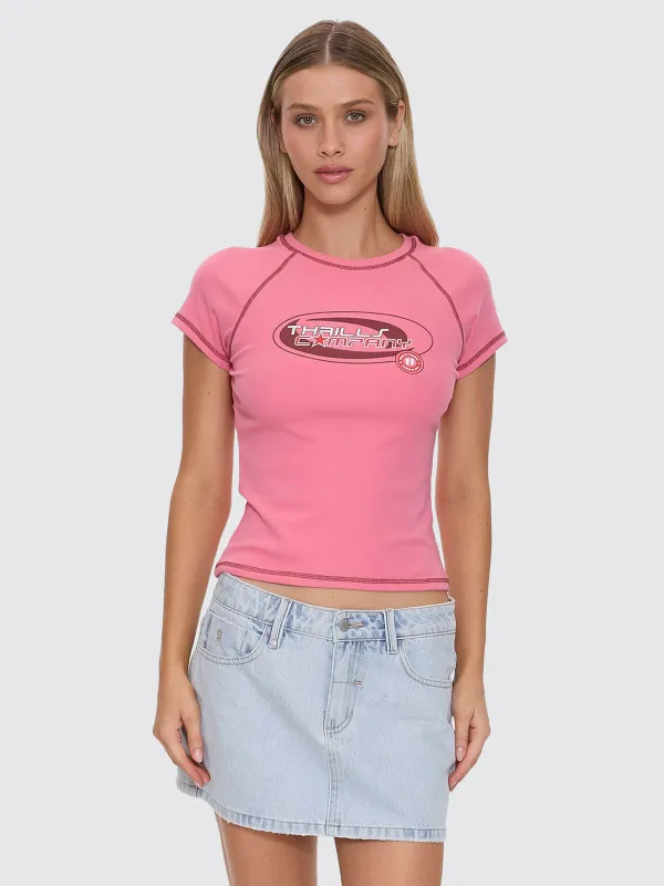 Track Record Raglan Club Tee - Gum sold by Thrills