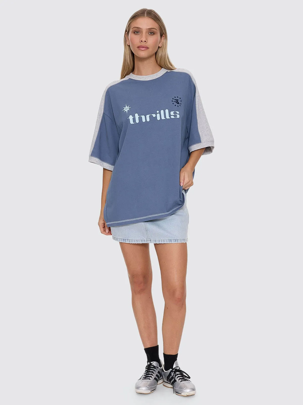 Hot Shot Panelled Oversized Tee - Bluefin sold by Thrills product image thumbnail 3
