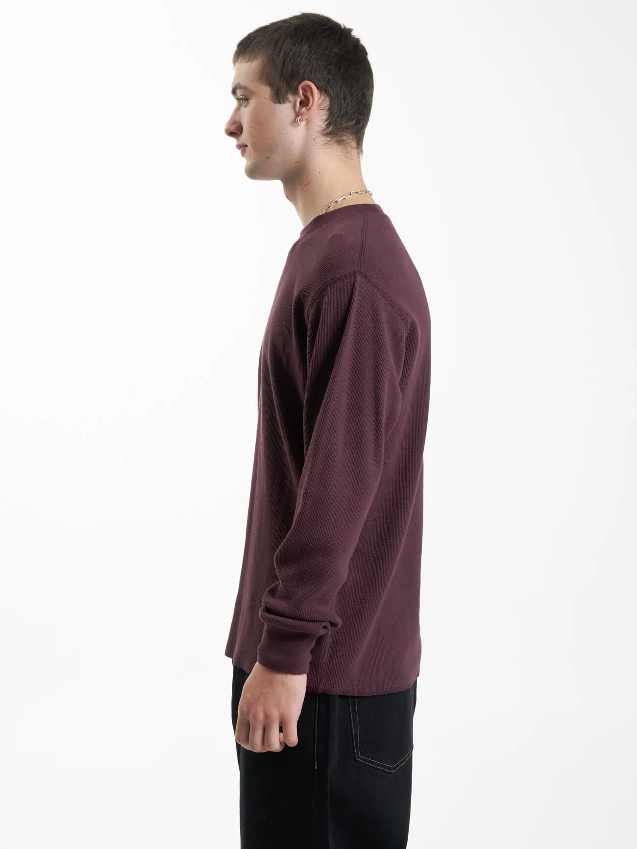 Thrills Union Waffle Long Sleeve - Wine sold by Thrills product image thumbnail 3