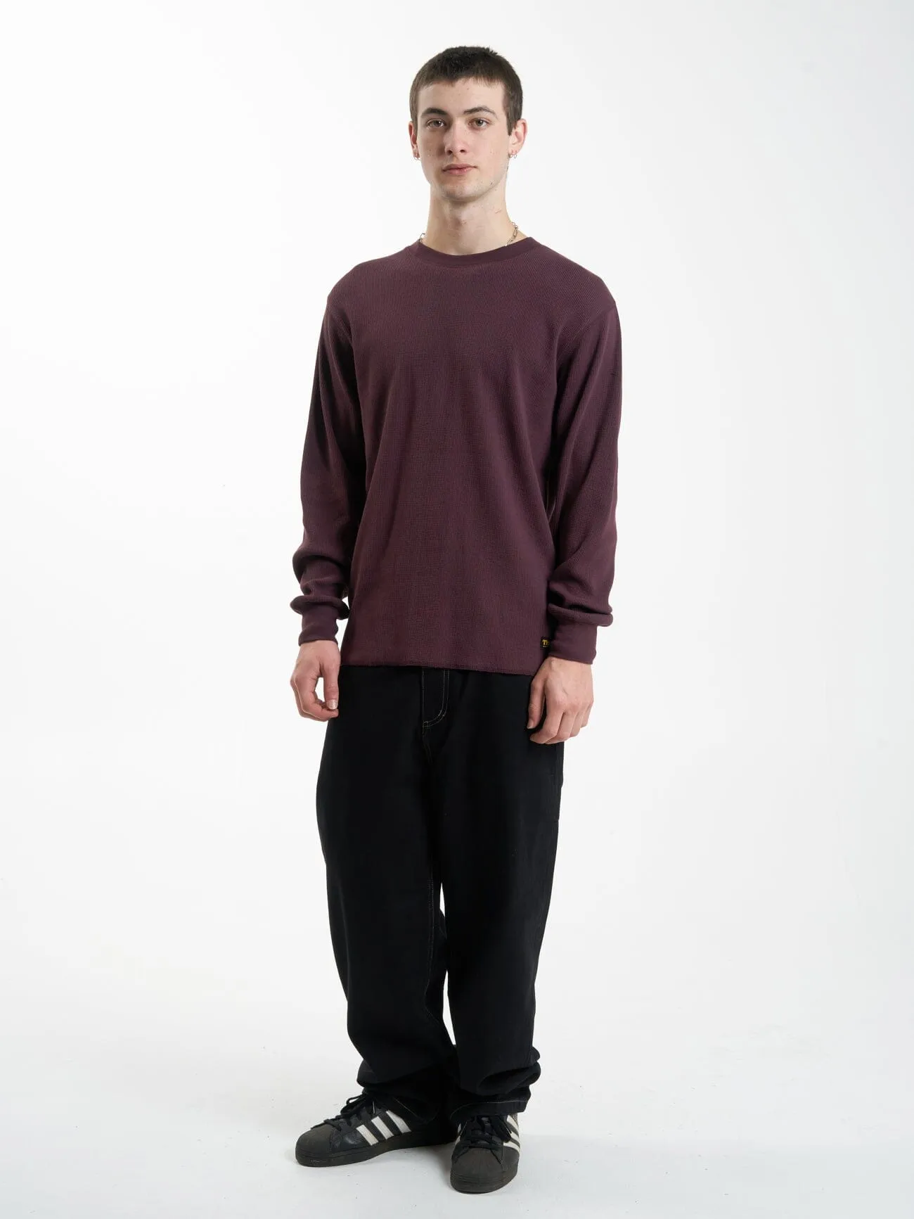 Thrills Union Waffle Long Sleeve - Wine sold by Thrills product image thumbnail 5