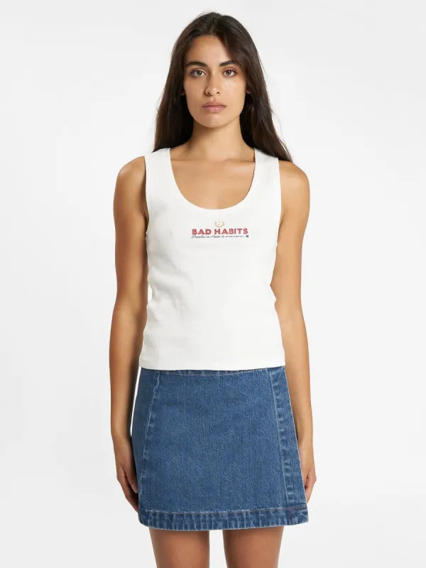 Royal Habits Rib Singlet - Dirty White made by Thrills