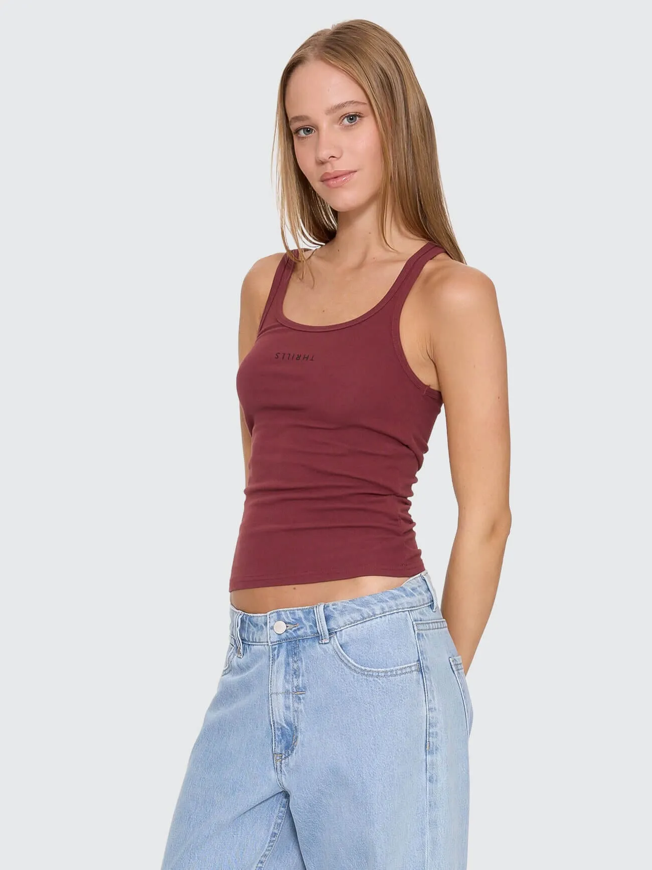 Minimal Thrills Scoop Tank - New Maroon sold by Thrills product image thumbnail 2