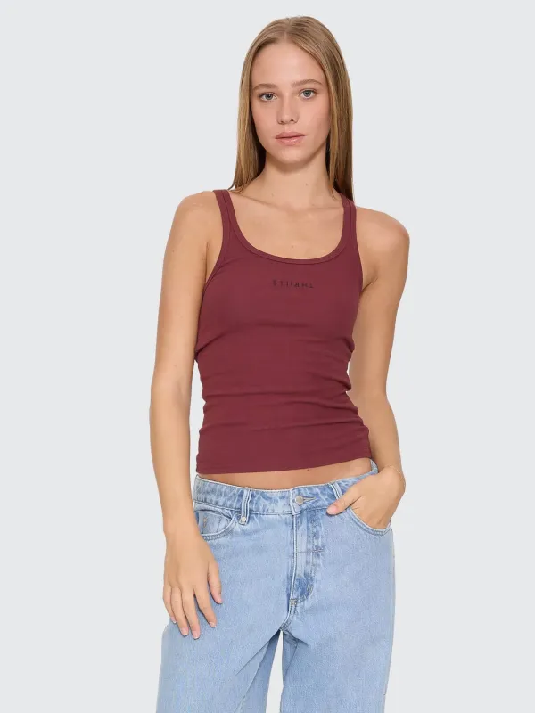 Minimal Thrills Scoop Tank - New Maroon sold by Thrills