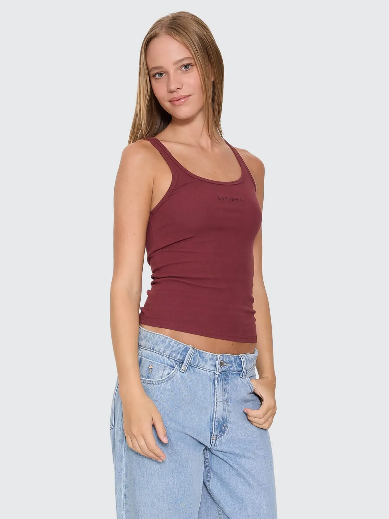 Minimal Thrills Scoop Tank - New Maroon sold by Thrills product image thumbnail 4