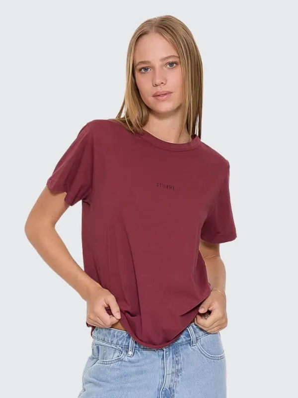 Minimal Thrills Relaxed Tee - New Maroon sold by Thrills