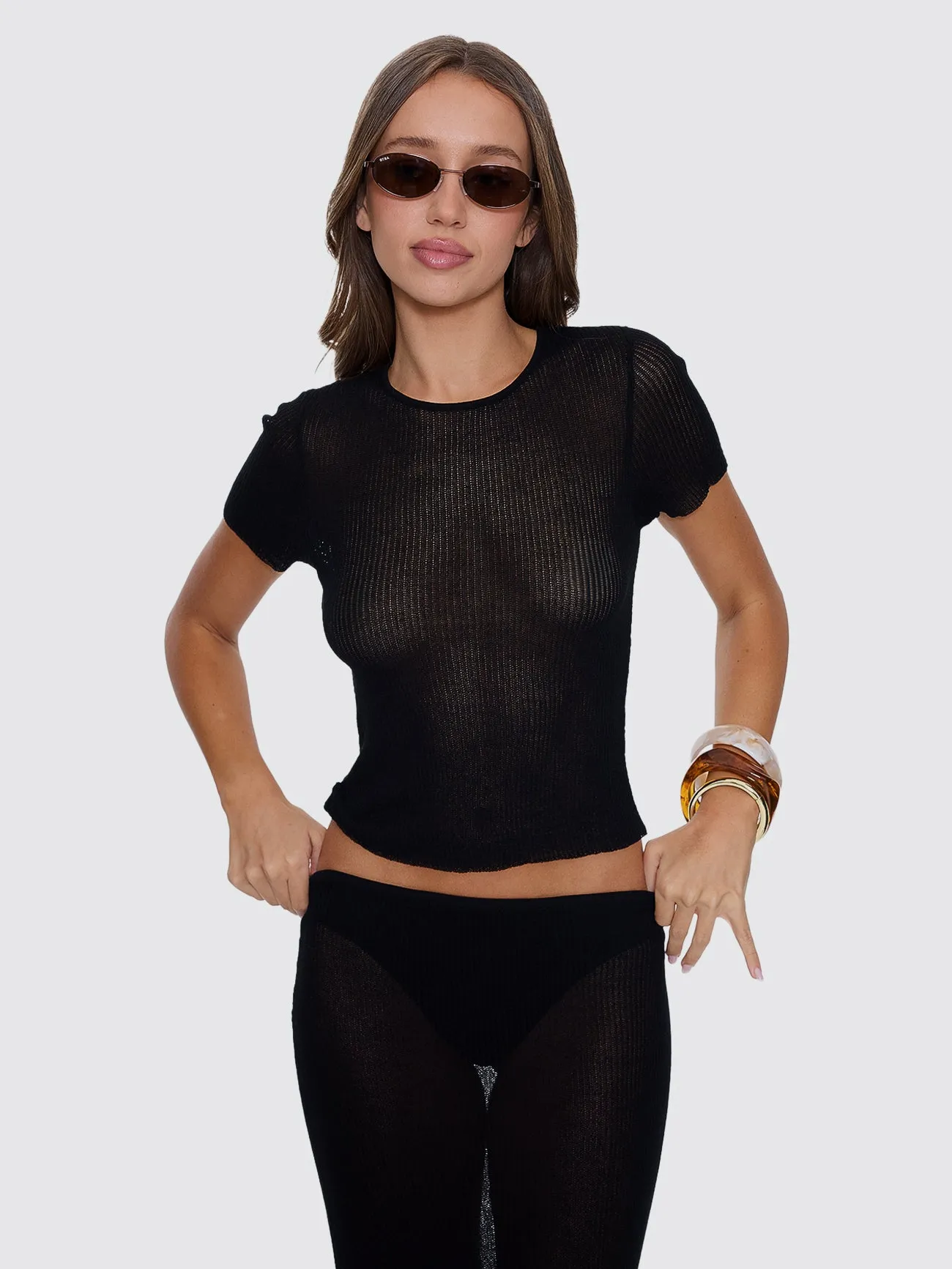 Dissolve My Mind Knit Top - Black sold by Thrills