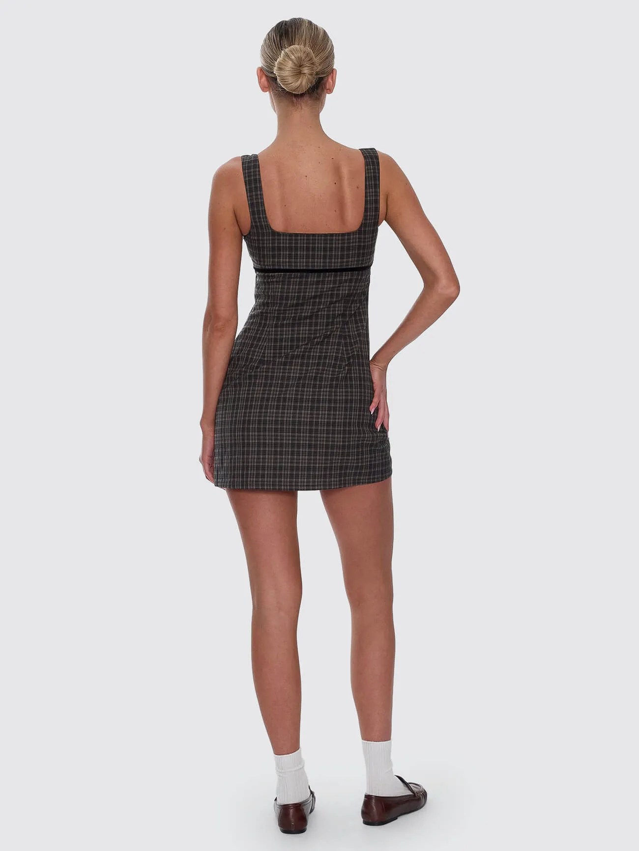 Devyn Check Mini Dress - Tarmac sold by Thrills product image thumbnail 5