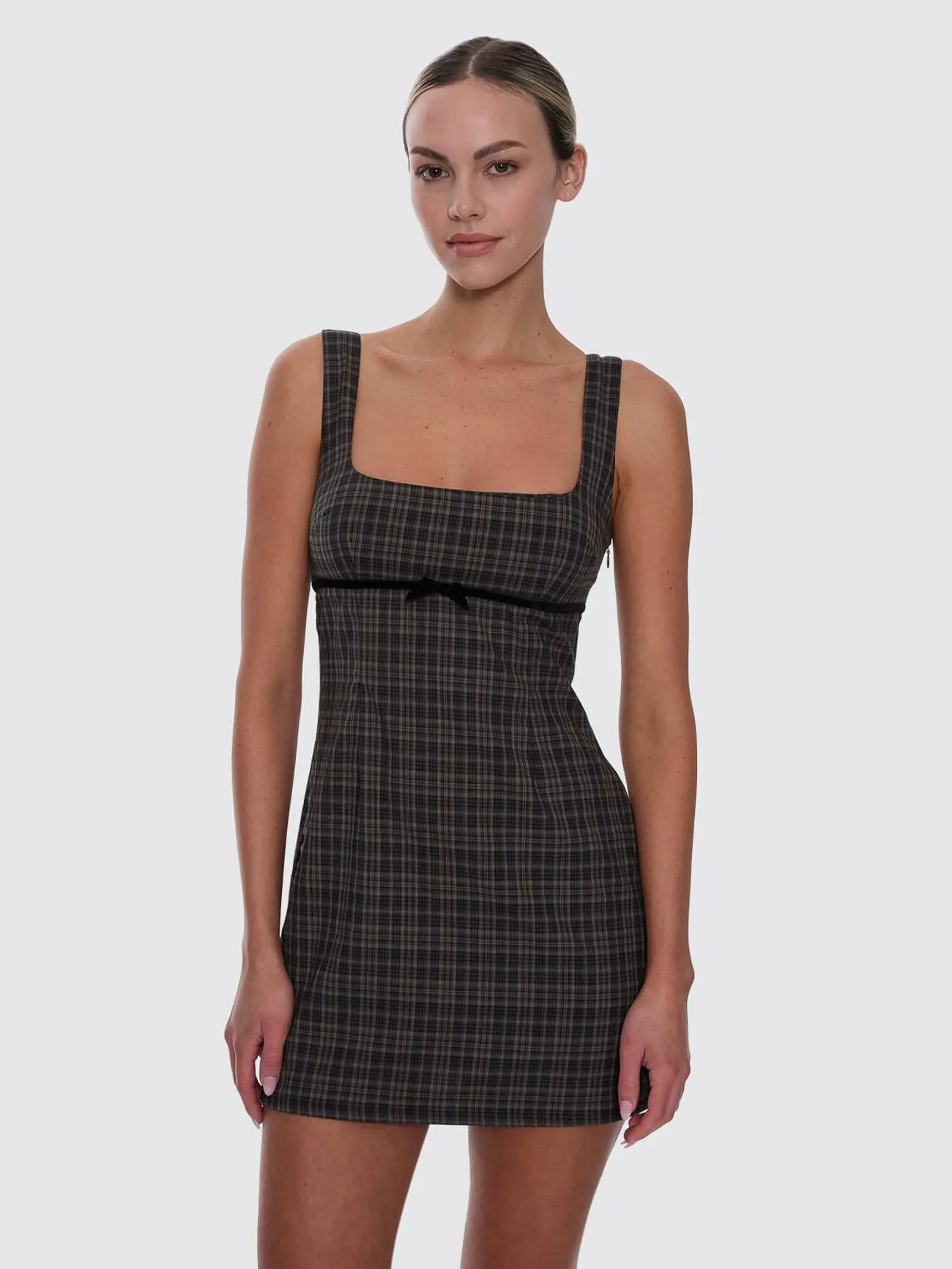 Devyn Check Mini Dress - Tarmac sold by Thrills product image thumbnail 3