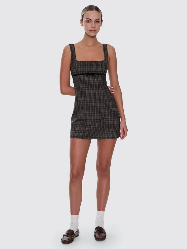 Devyn Check Mini Dress - Tarmac made by Thrills