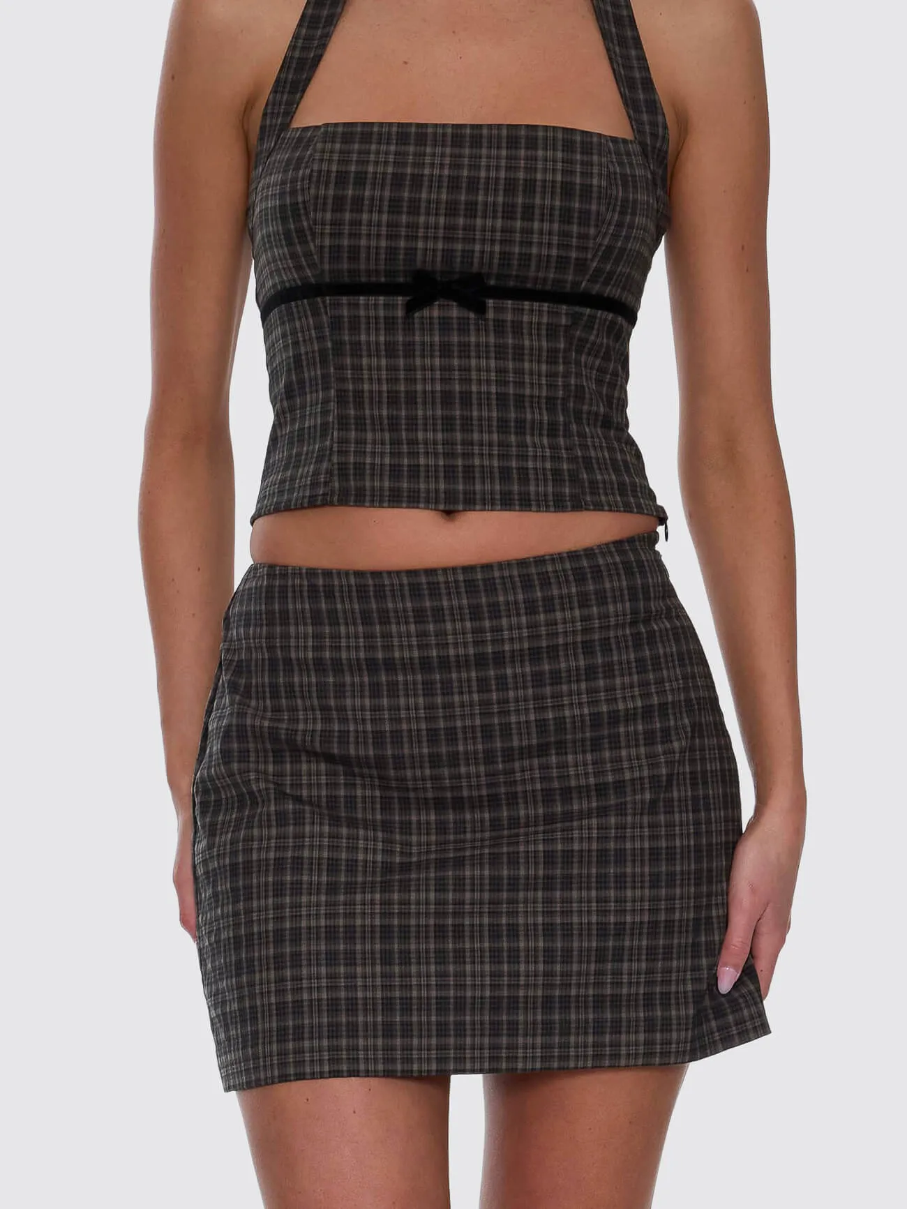 Devyn Check Mini Skirt - Tarmac sold by Thrills product image thumbnail 2