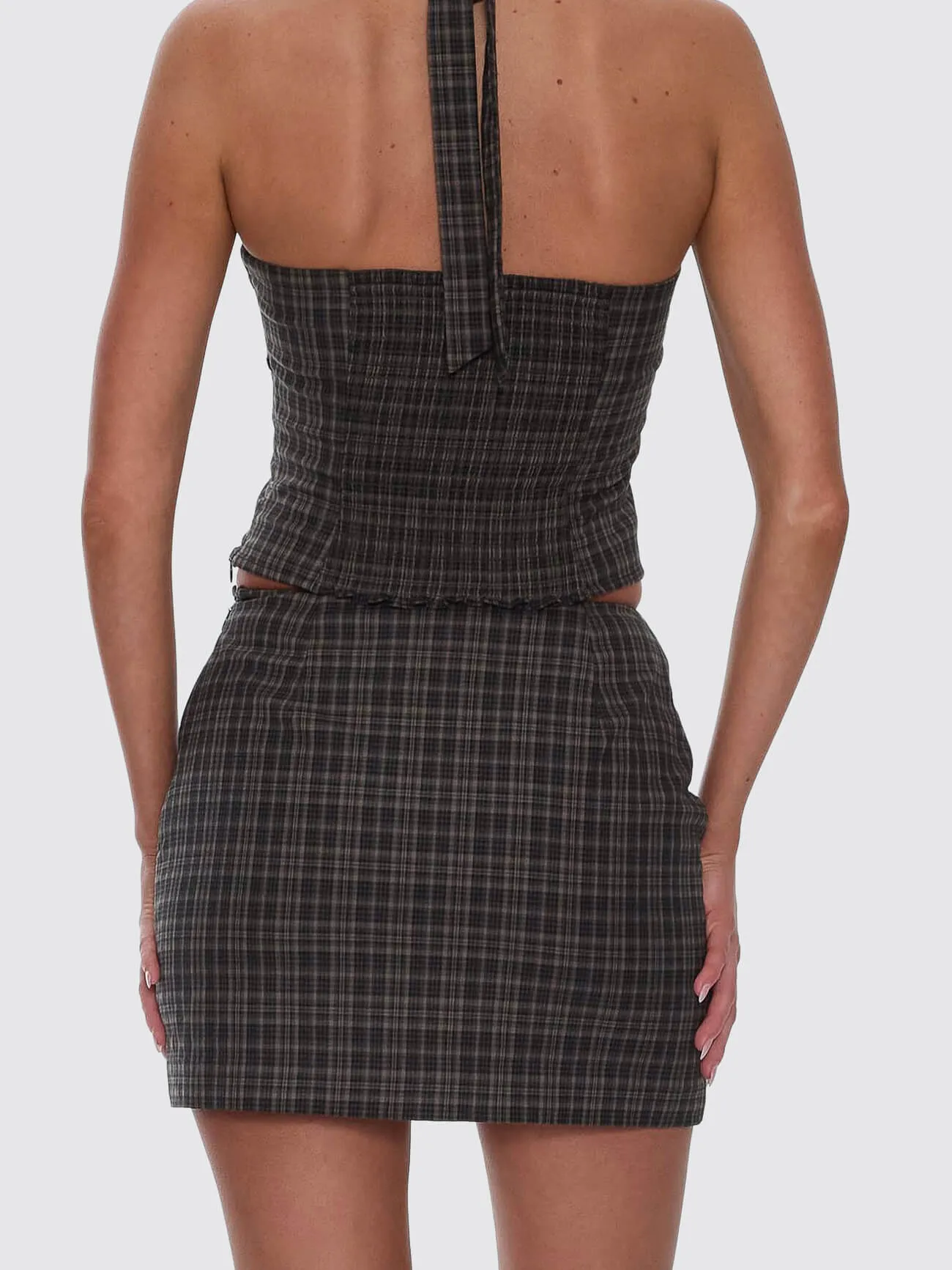 Devyn Check Mini Skirt - Tarmac sold by Thrills product image thumbnail 5