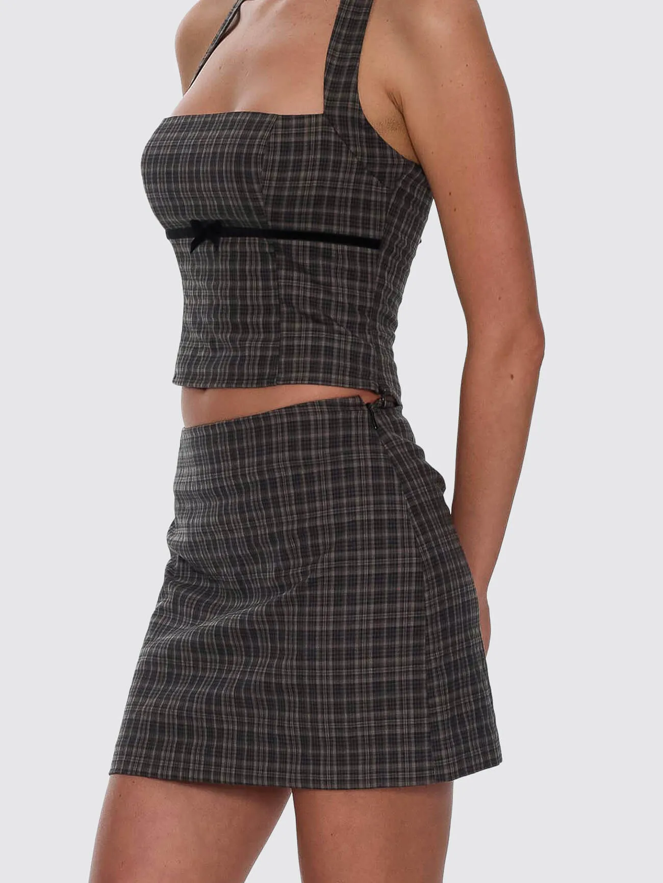 Devyn Check Mini Skirt - Tarmac sold by Thrills product image thumbnail 3