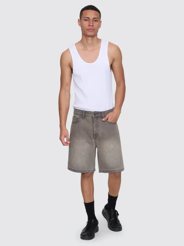 Slacker Relaxed Denim Short - New Grey sold by Thrills