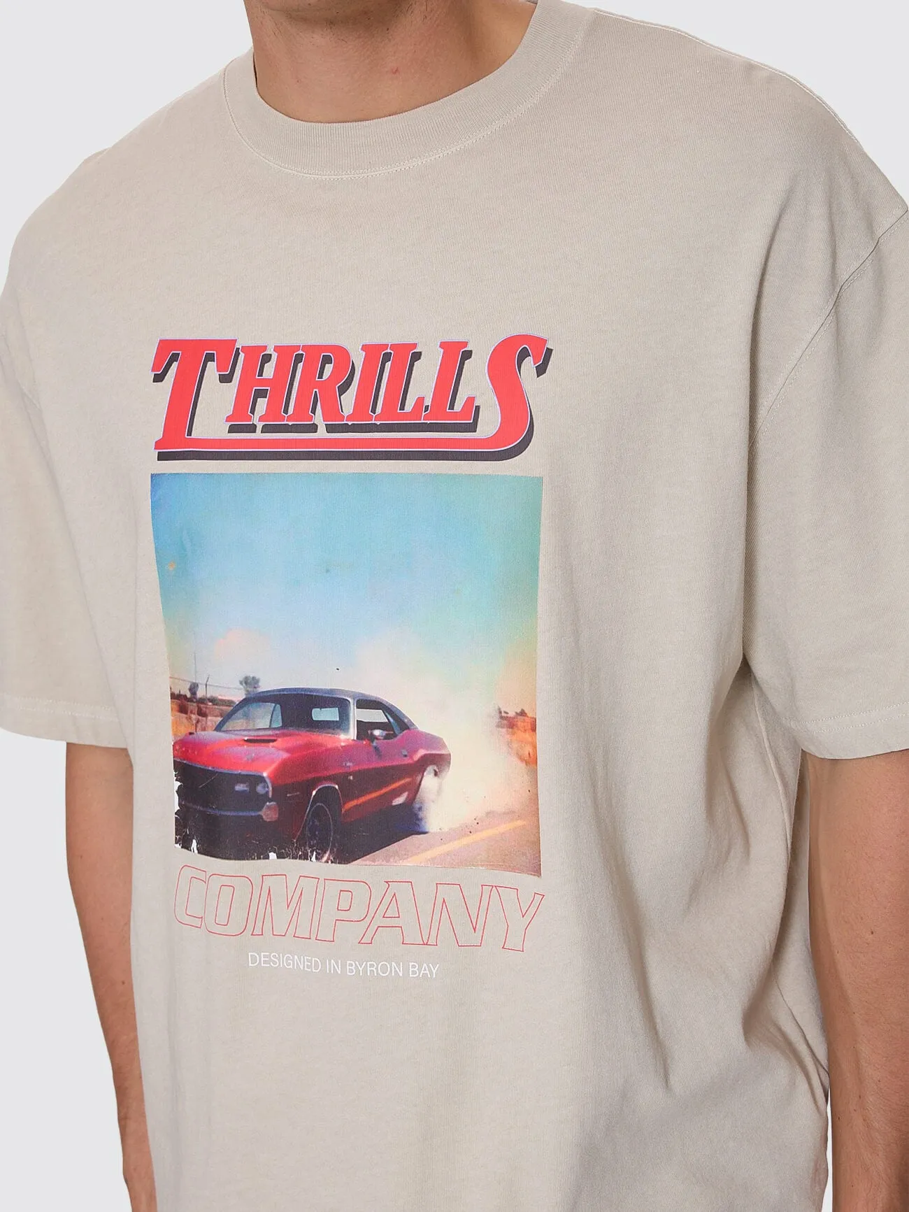 Skerrt Box Fit Oversize Cropped Tee - Oatmeal sold by Thrills product image thumbnail 2