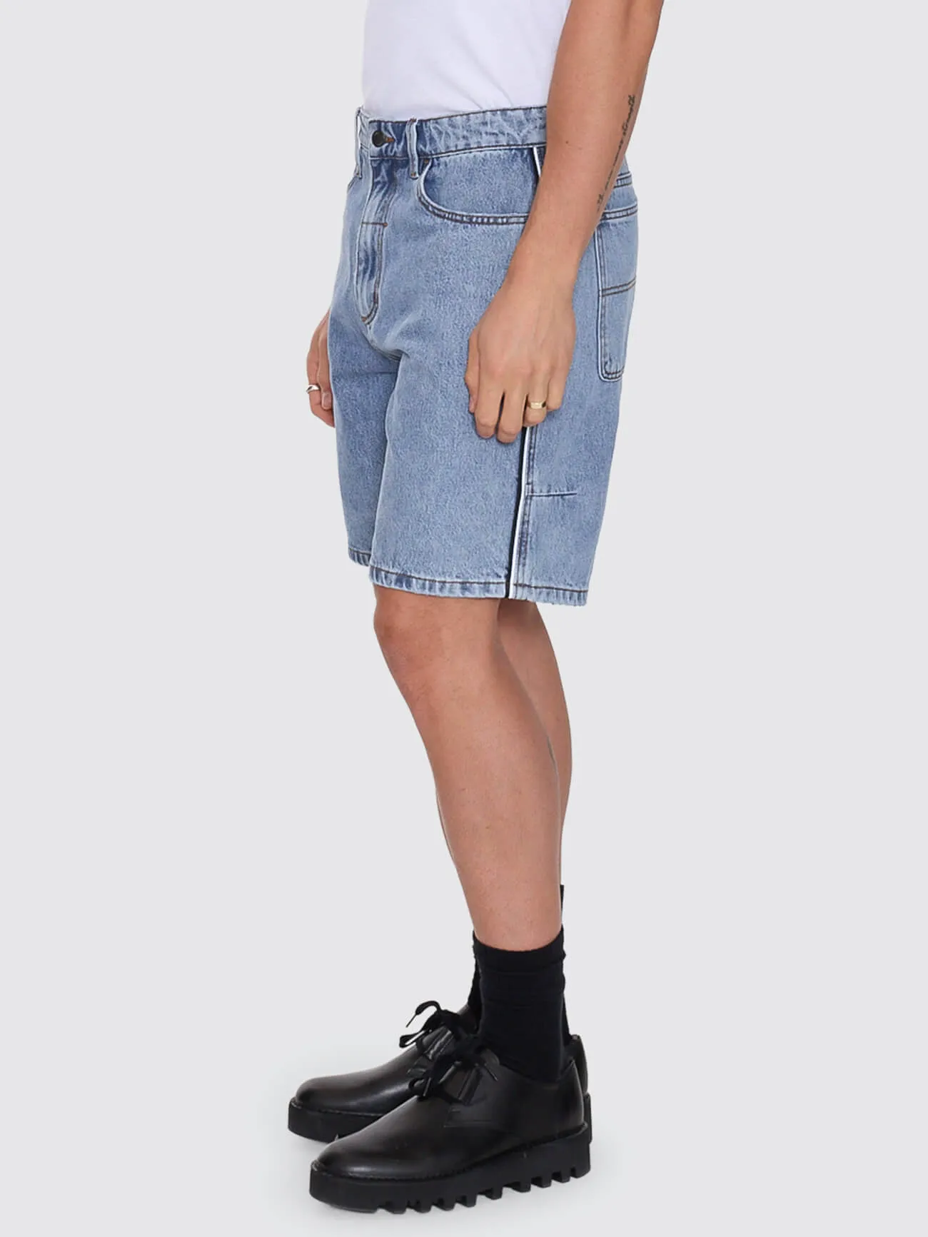 Heavy Voltage Slacker Relaxed Denim Short - Garage Blue sold by Thrills product image thumbnail 5