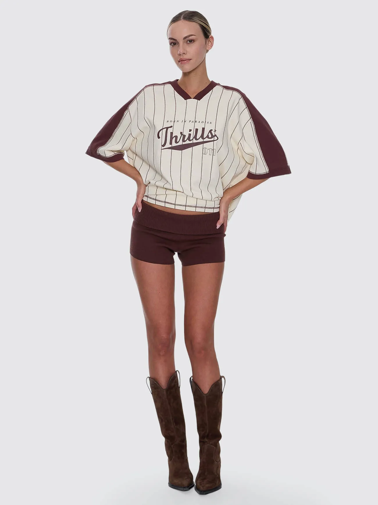 Mackenzie Knit Booty Short - Bitter Chocolate sold by Thrills