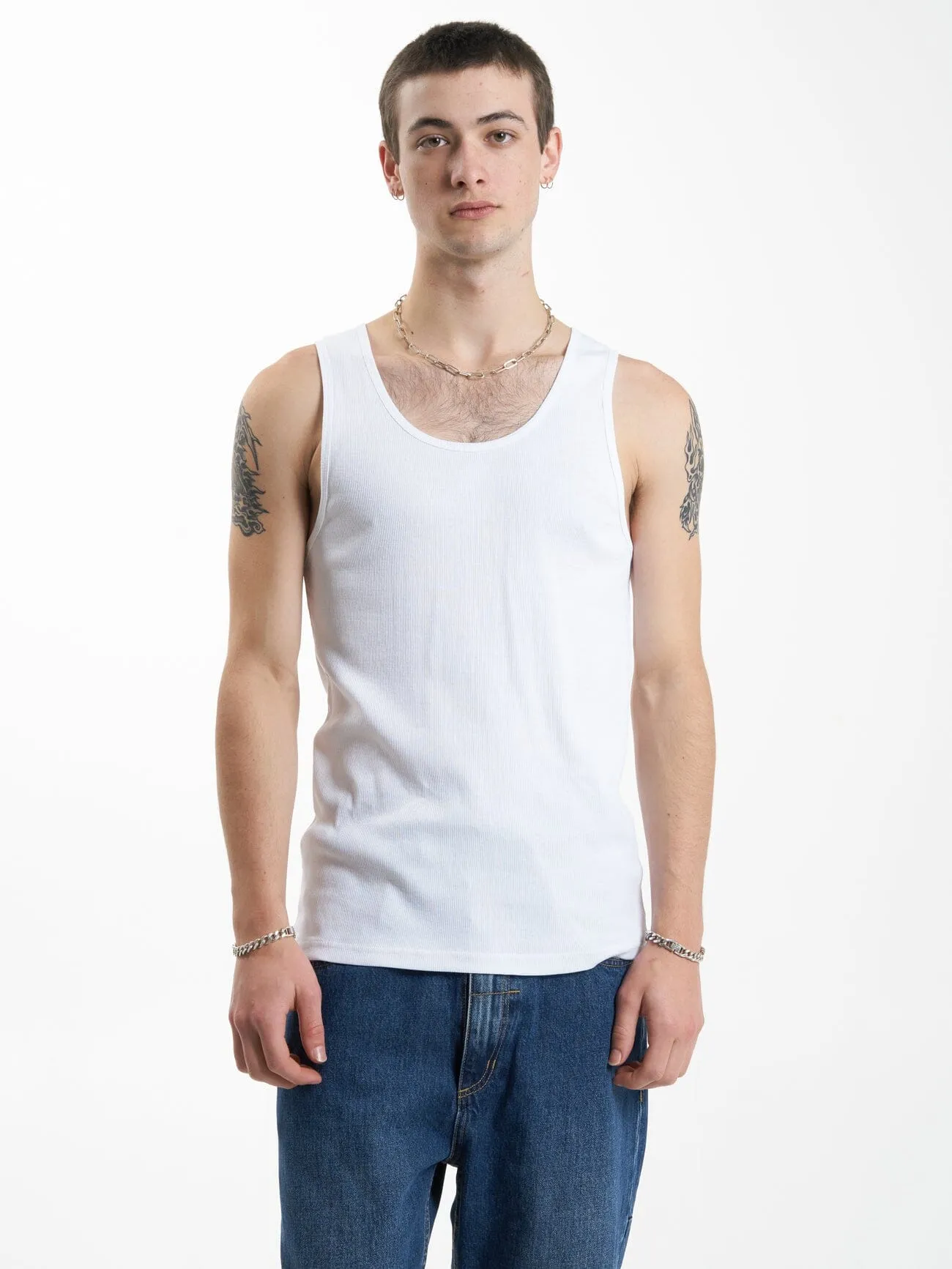 Endless Rib Tank - White sold by Thrills