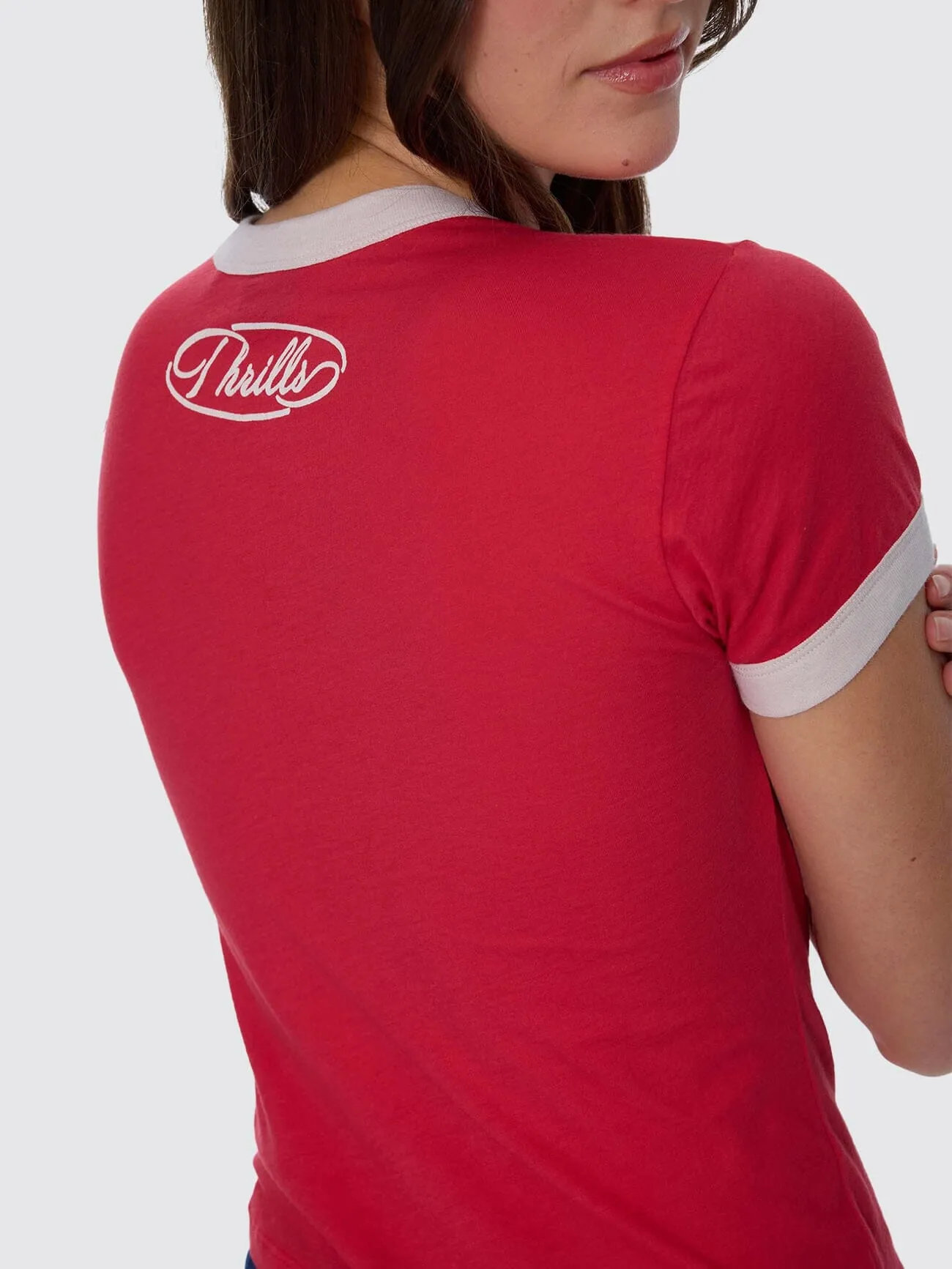 Hop On A Call Ringer Boy Tee - Flame Red sold by Thrills product image thumbnail 5