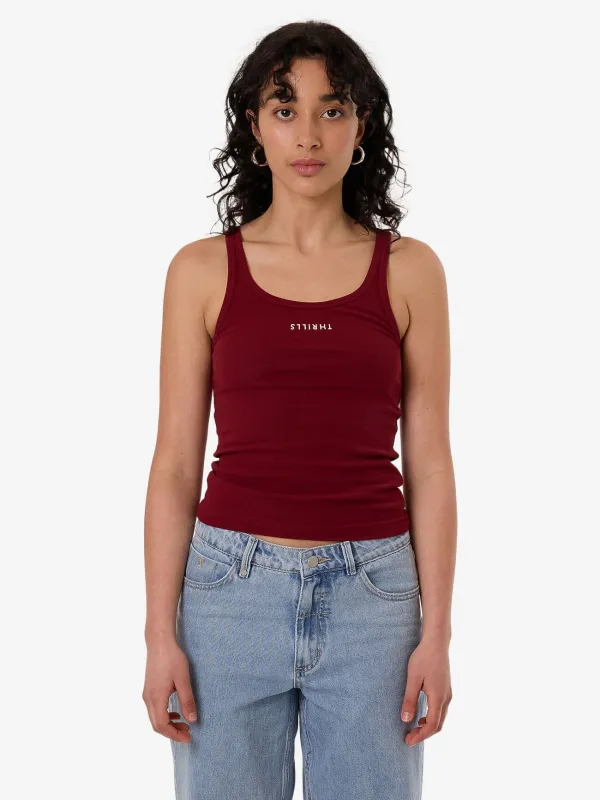 Minimal Thrills Scoop Tank - Cabernet sold by Thrills