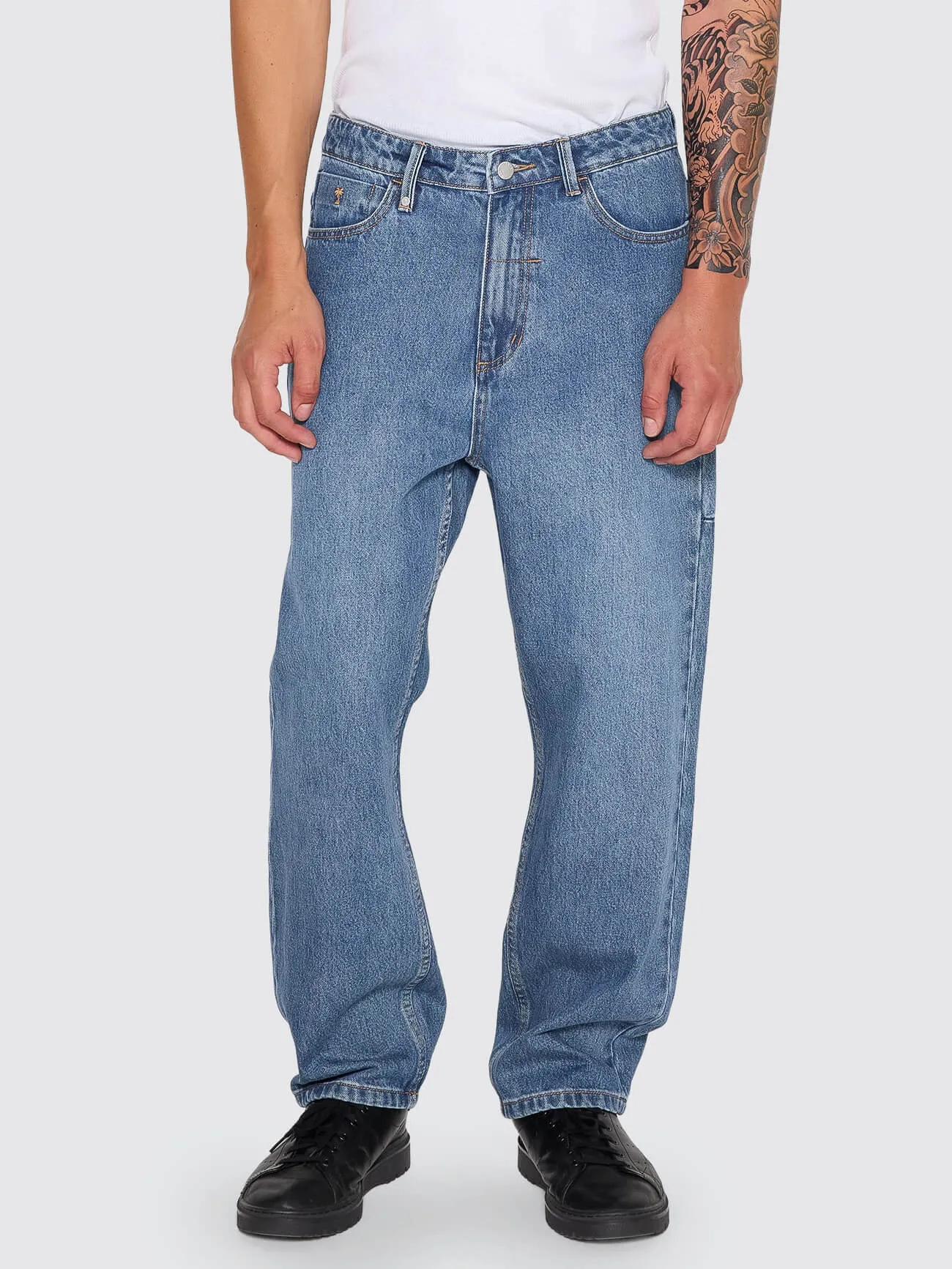 Slacker Relaxed Denim Jean - Darker Dust Blue sold by Thrills