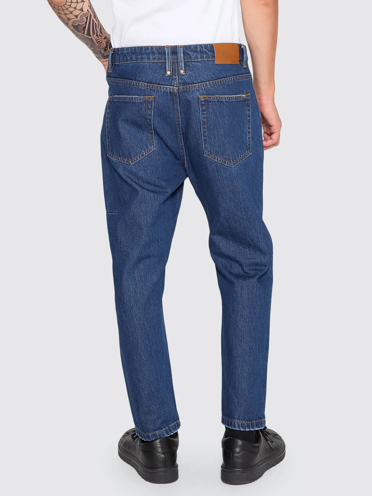 Chopped Slim Straight Cropped Denim Jean - Rinsed Ink sold by Thrills product image thumbnail 5