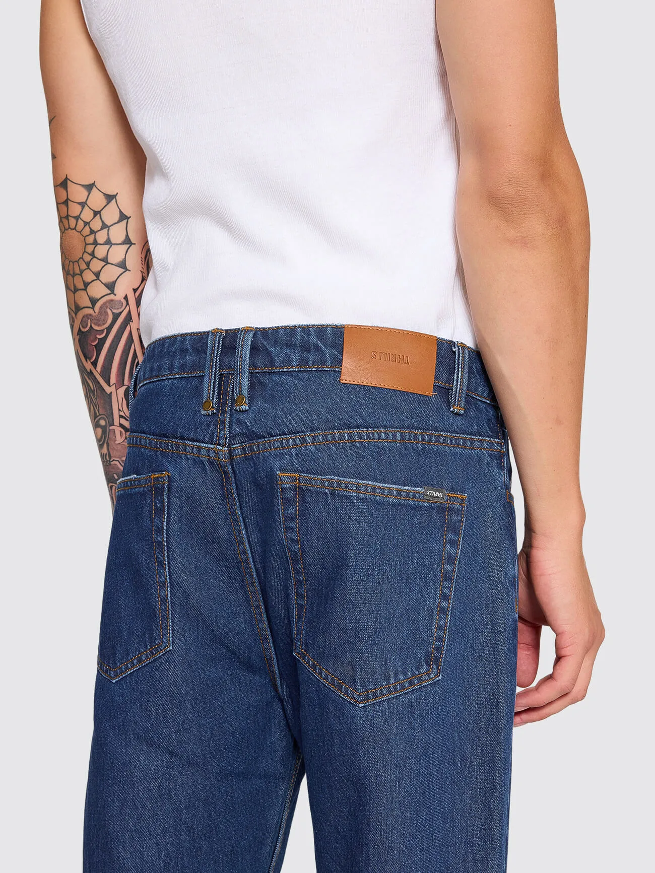 Chopped Slim Straight Cropped Denim Jean - Rinsed Ink sold by Thrills product image thumbnail 2