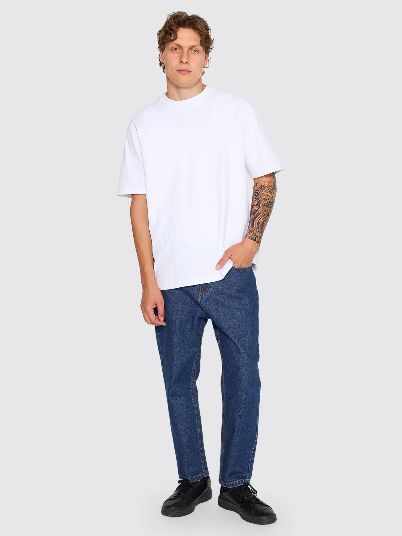 Chopped Slim Straight Cropped Denim Jean - Rinsed Ink sold by Thrills product image thumbnail 3