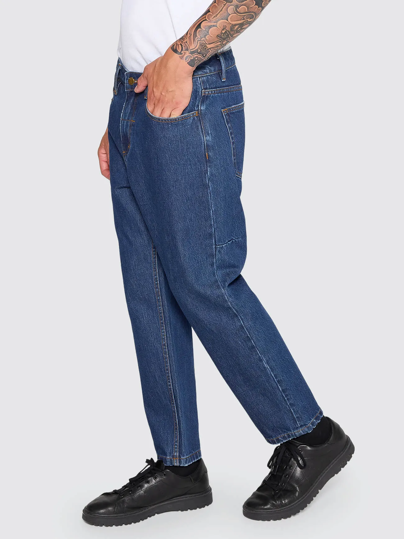 Chopped Slim Straight Cropped Denim Jean - Rinsed Ink sold by Thrills product image thumbnail 4