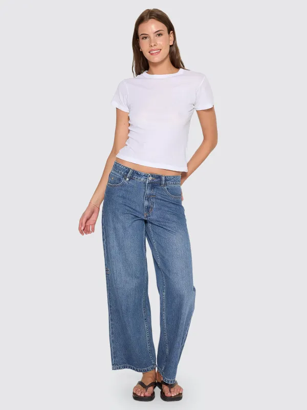 Billie Low Rise Baggy Jean - Darker Dust Blue sold by Thrills