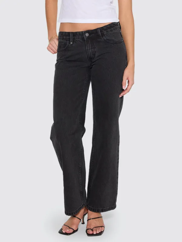 Saskia Low Rise Straight Jean - Aged Black sold by Thrills