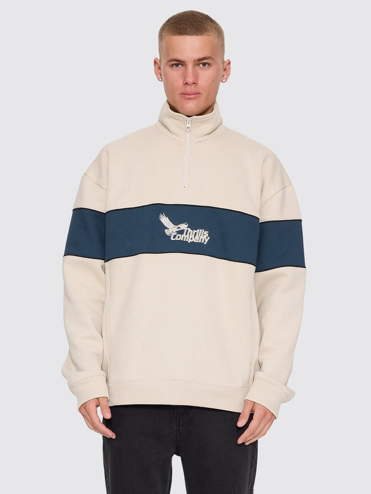 Between Chaos & Calm Quarter Zip Fleece - Oatmeal sold by Thrills