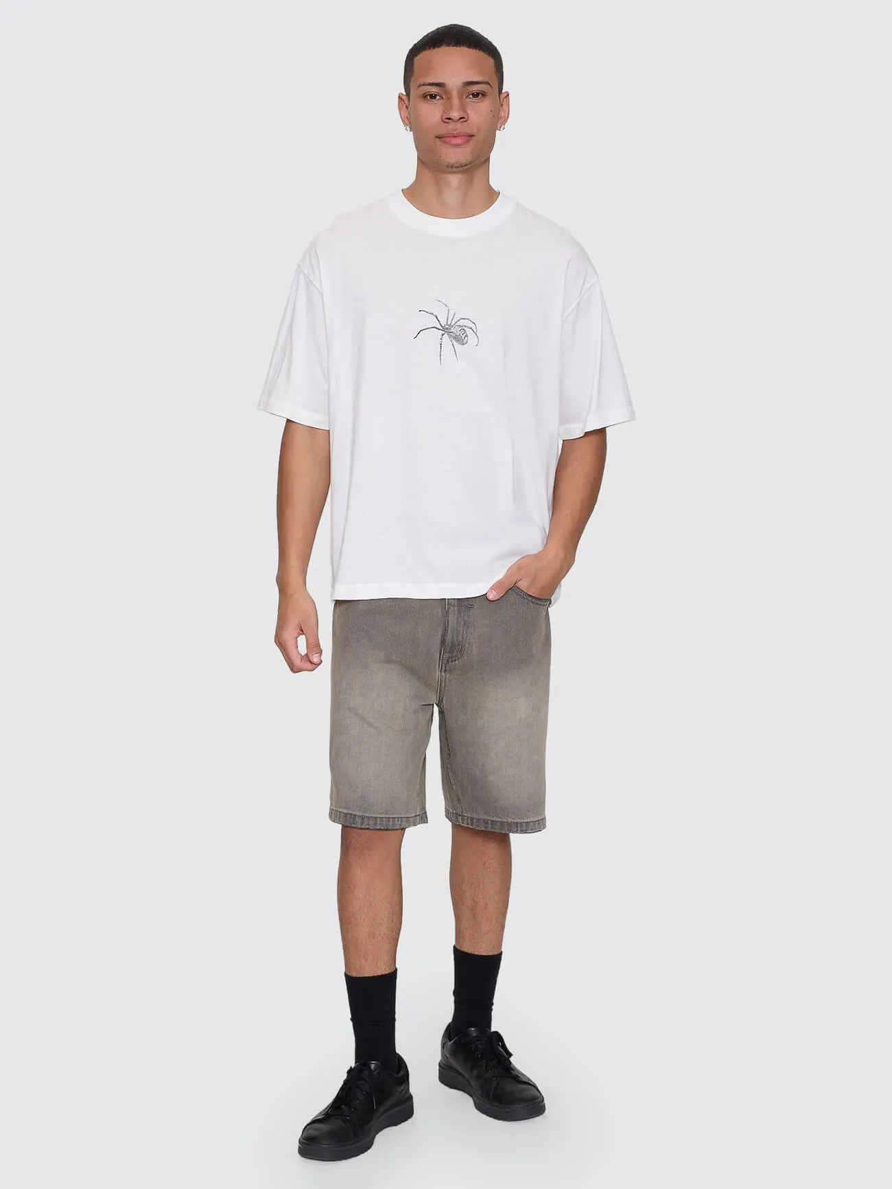 Deceitful Box Fit Oversize Cropped Tee - Dirty White sold by Thrills product image thumbnail 3