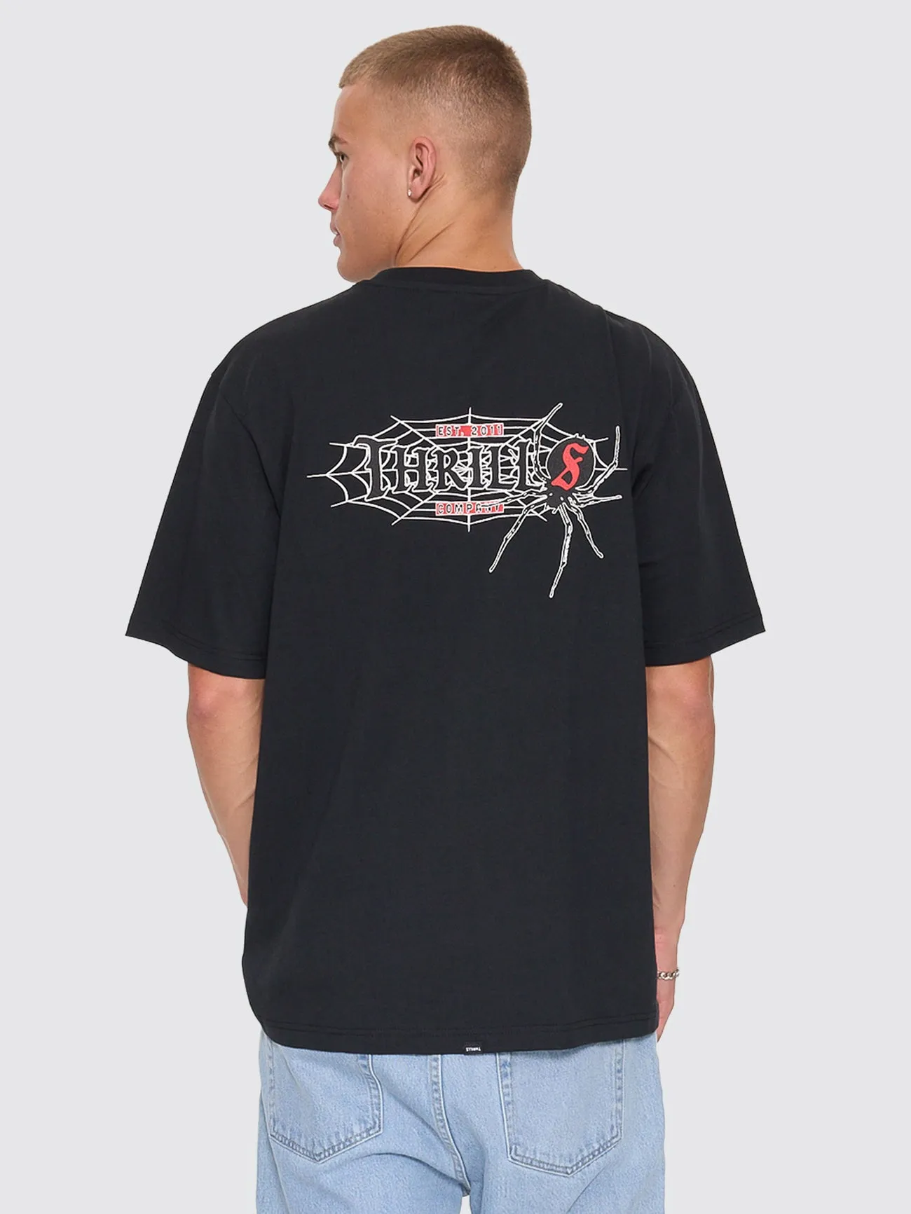 Web Of Deceit Oversize Fit Tee - Washed Black sold by Thrills