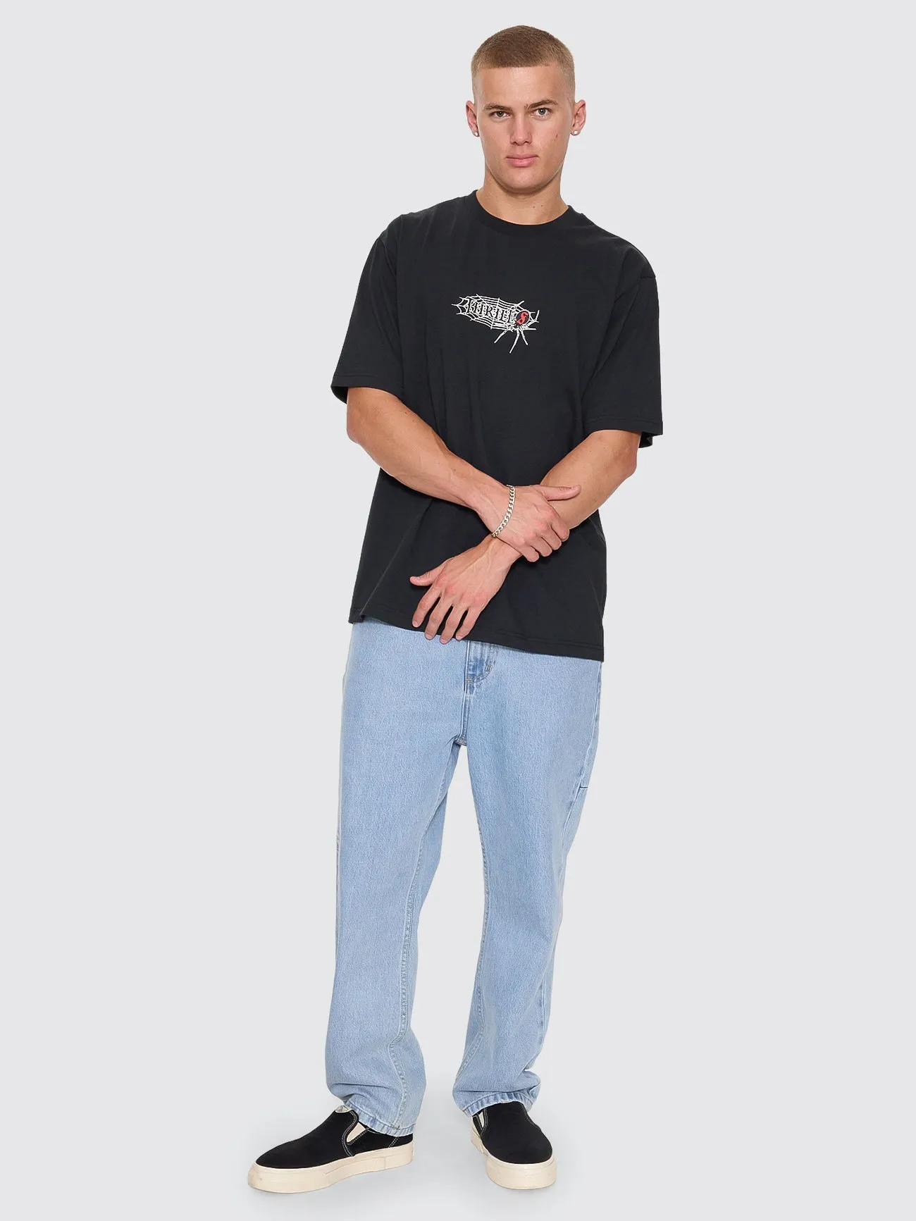 Web Of Deceit Oversize Fit Tee - Washed Black sold by Thrills product image thumbnail 4