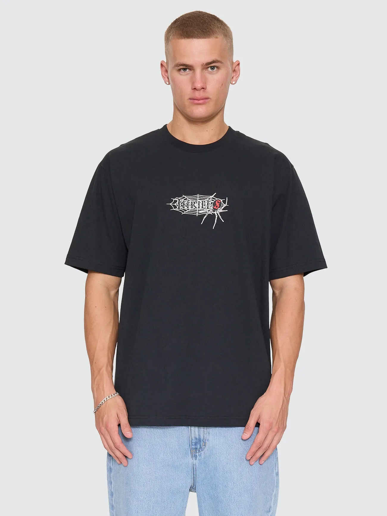 Web Of Deceit Oversize Fit Tee - Washed Black sold by Thrills product image thumbnail 3
