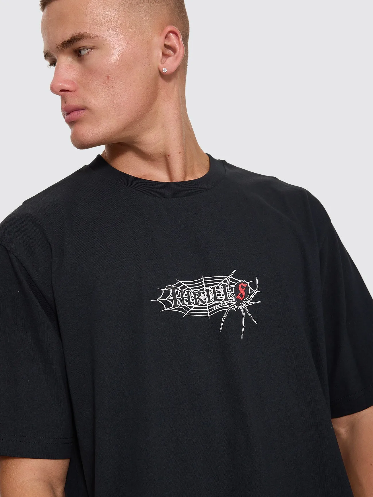Web Of Deceit Oversize Fit Tee - Washed Black sold by Thrills product image thumbnail 2