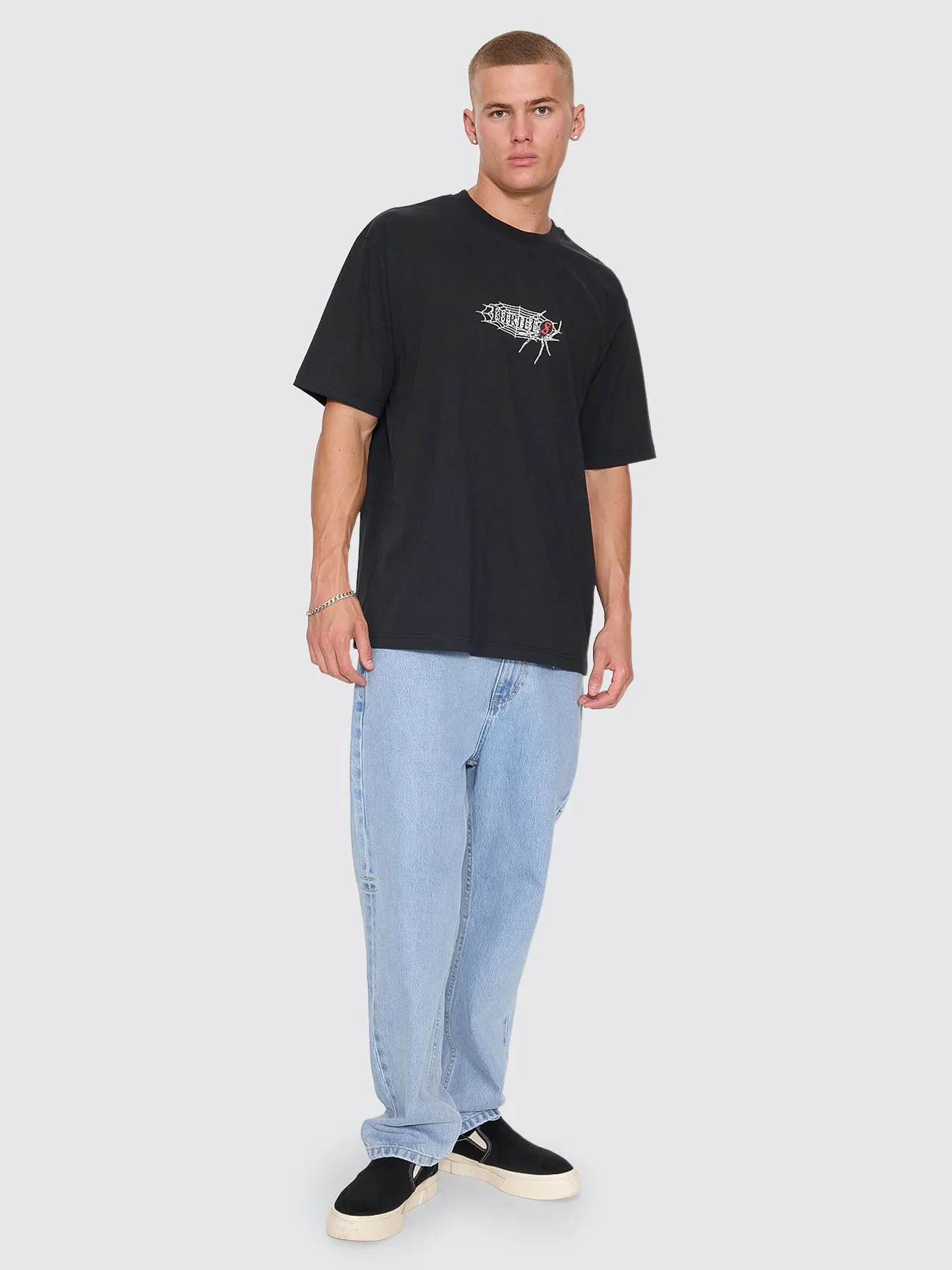 Web Of Deceit Oversize Fit Tee - Washed Black sold by Thrills product image thumbnail 5