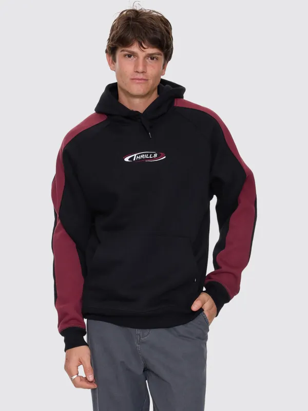 Spectral Raglan Panel Cropped Hood - Black sold by Thrills