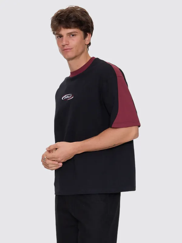 Spectral Panel Box Fit Oversize Cropped Tee - Black made by Thrills