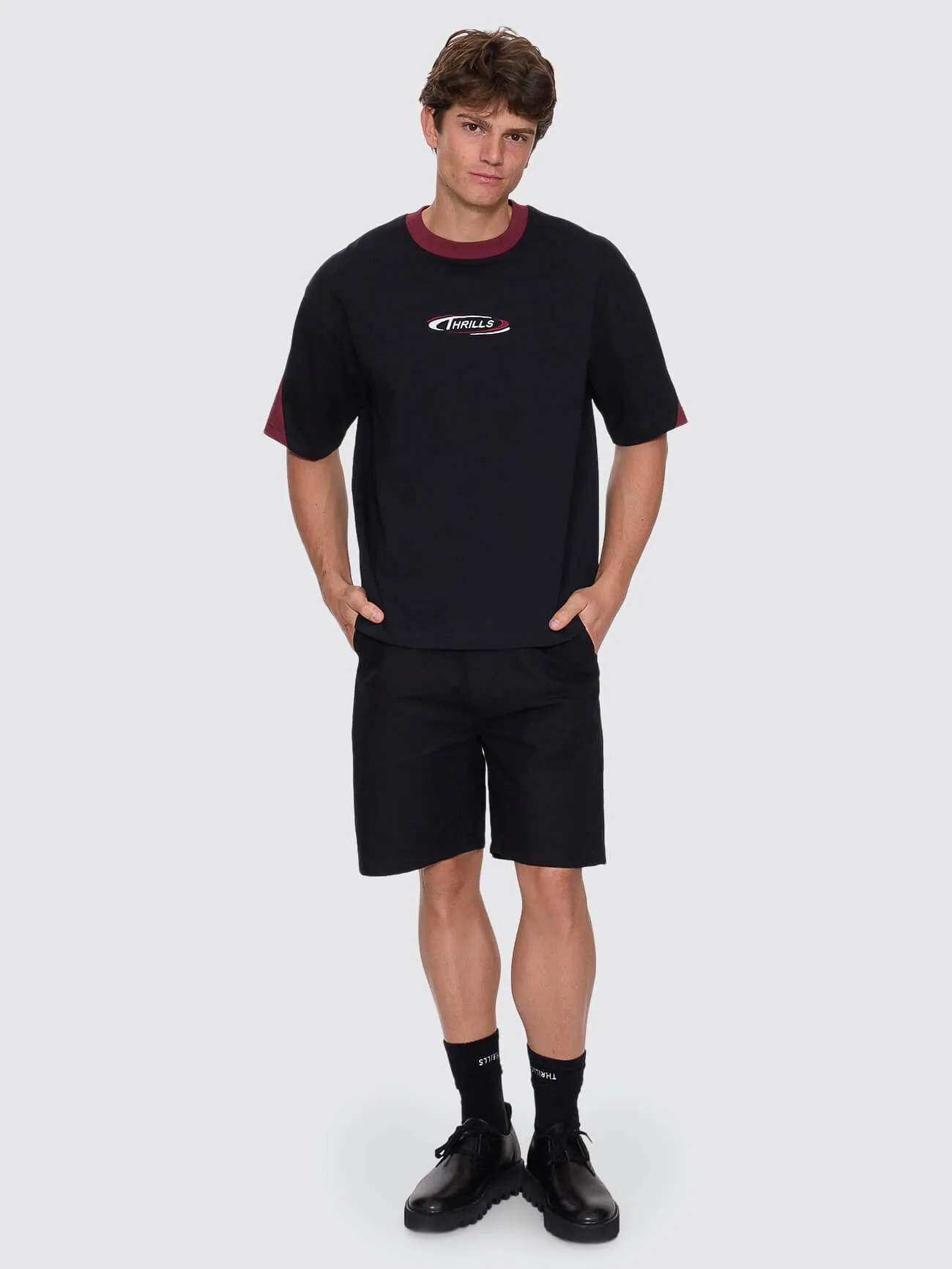 Spectral Panel Box Fit Oversize Cropped Tee - Black sold by Thrills product image thumbnail 3