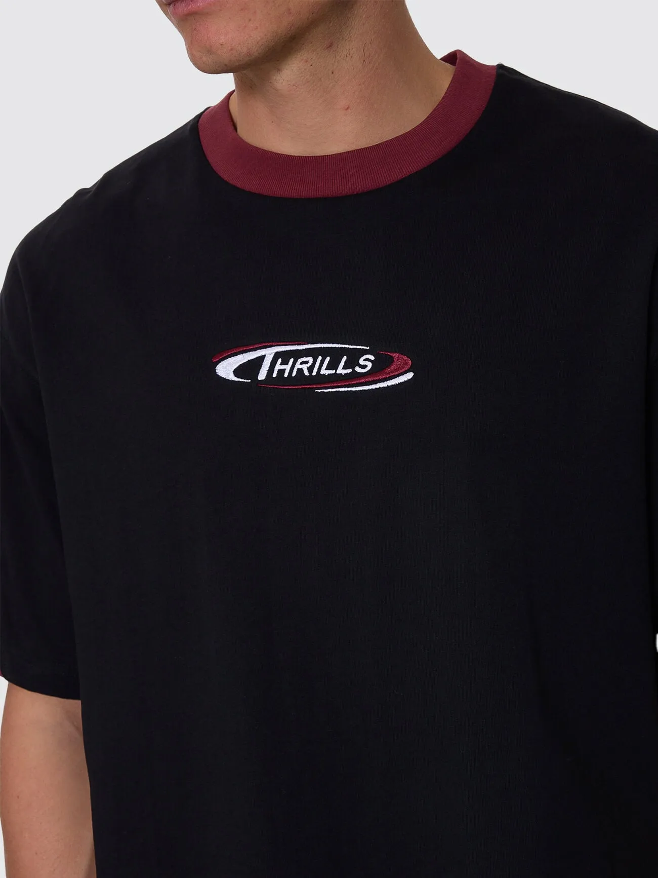 Spectral Panel Box Fit Oversize Cropped Tee - Black sold by Thrills product image thumbnail 2