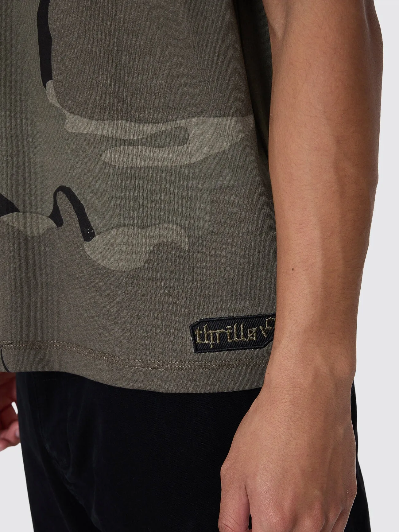 Rose Brigade Camo Box Fit Oversize Cropped Tee - Camo Web sold by Thrills product image thumbnail 2