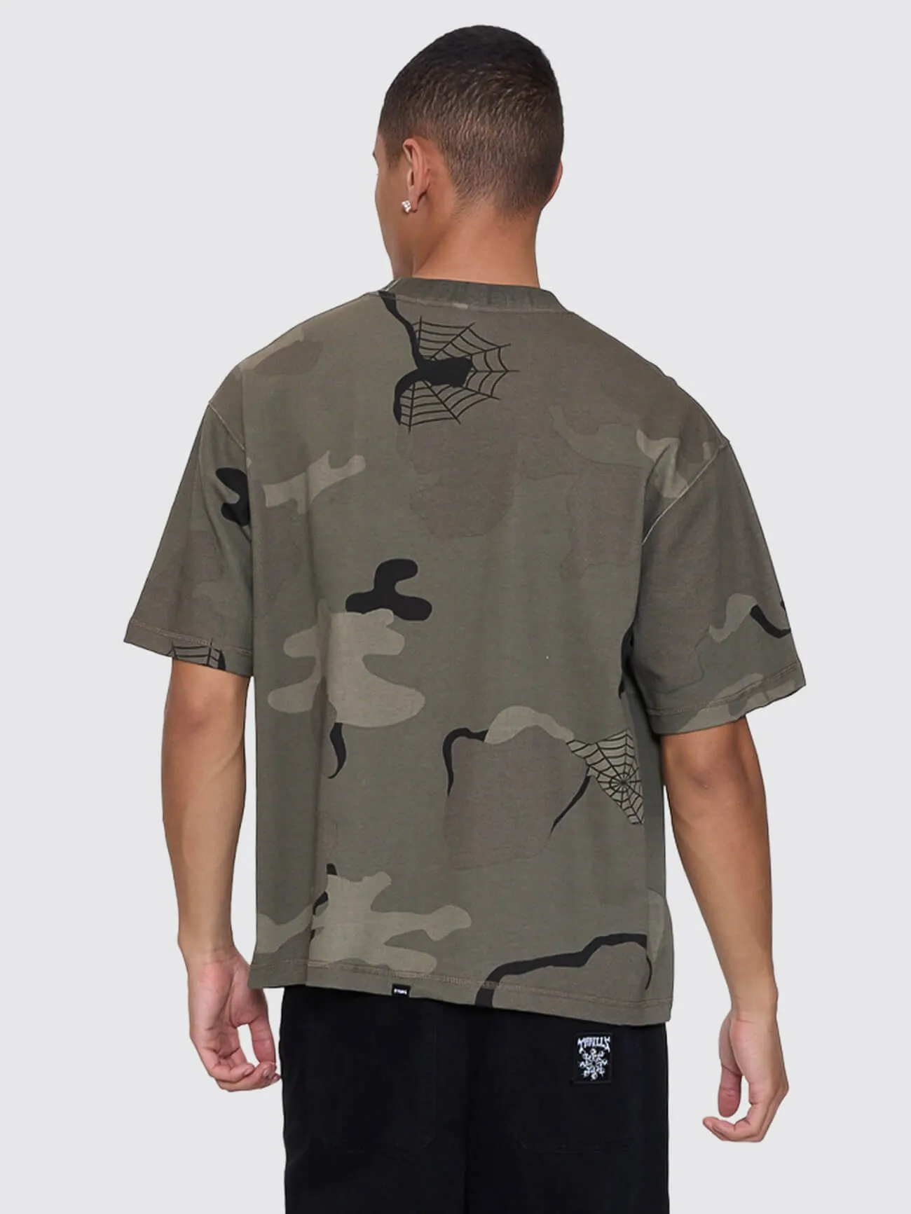 Rose Brigade Camo Box Fit Oversize Cropped Tee - Camo Web sold by Thrills product image thumbnail 5