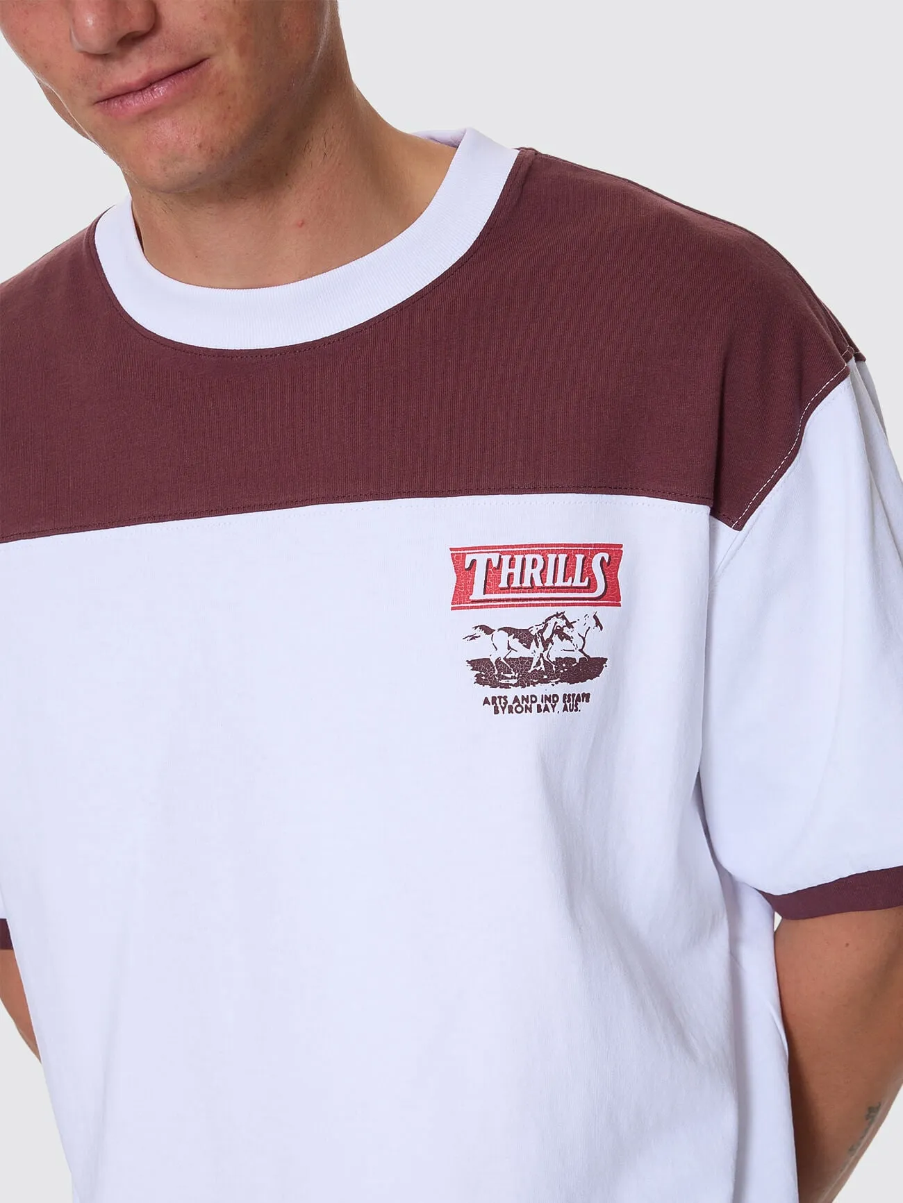 Deep In The Heart Of Byron Box Fit Oversize Cropped Panel Tee - Bitter Chocolate sold by Thrills product image thumbnail 2