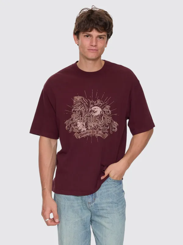 Deep In The Heart Of Byron Box Fit Oversize Cropped Tee - Bitter Chocolate sold by Thrills