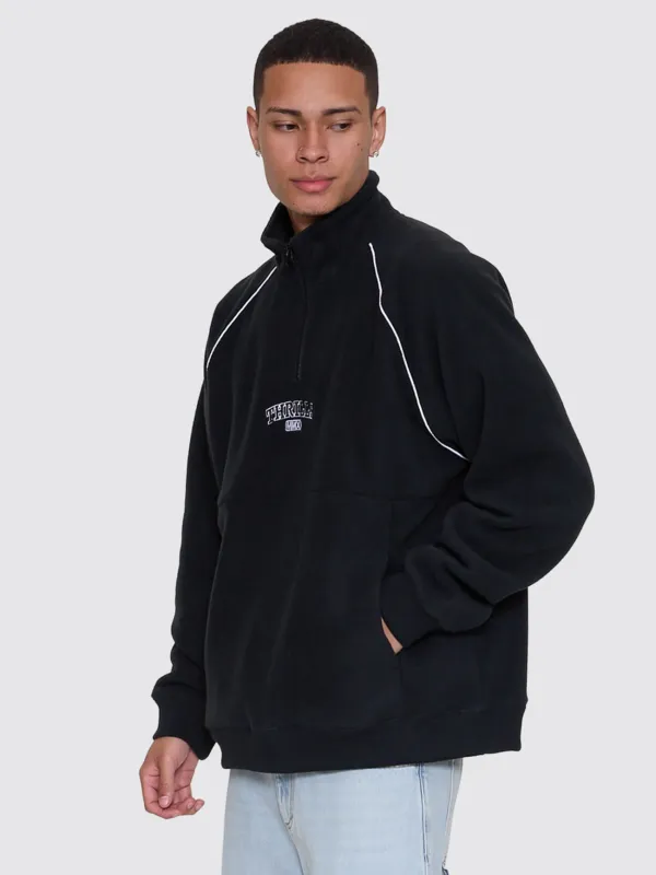 Thrill Of Victory Raglan Quarter Zip Polar Fleece - Faded Black sold by Thrills