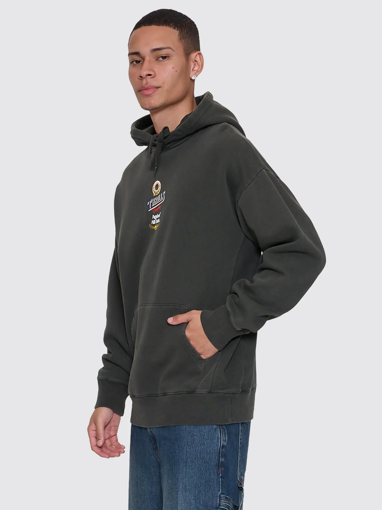 Against All Odds Slouch Pull On Hood - Oil Green sold by Thrills product image thumbnail 4