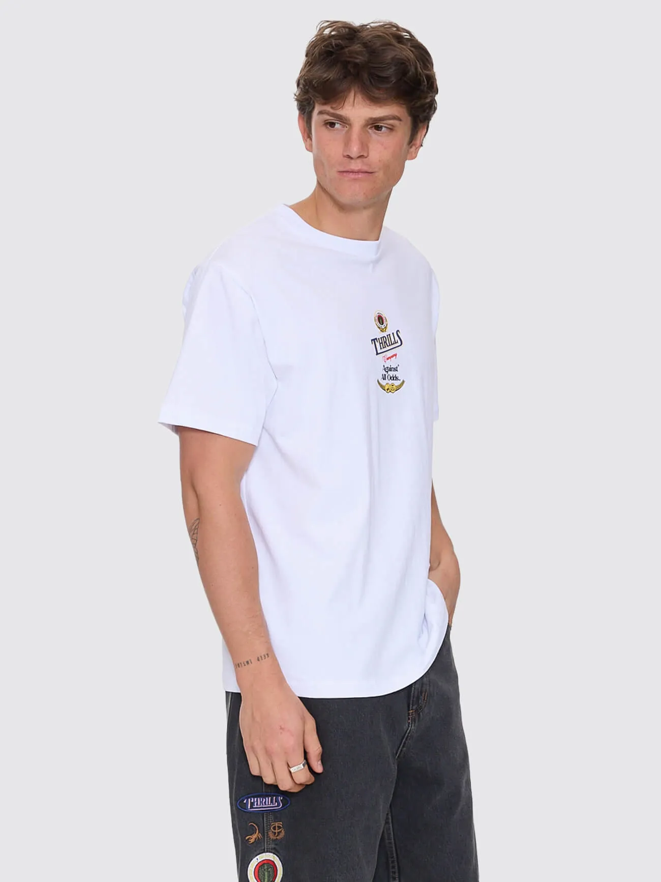 Against All Odds Merch Fit Tee - White sold by Thrills product image thumbnail 5