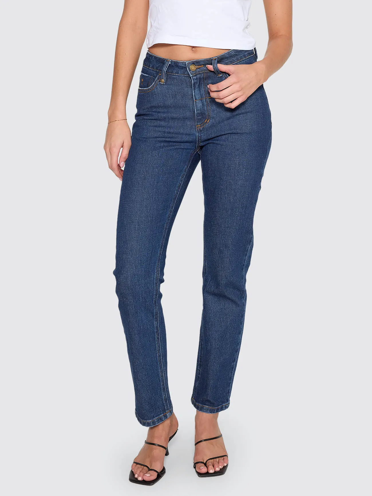 Nicole High Rise Stretch Straight Jean - Rinsed Ink sold by Thrills product image thumbnail 3
