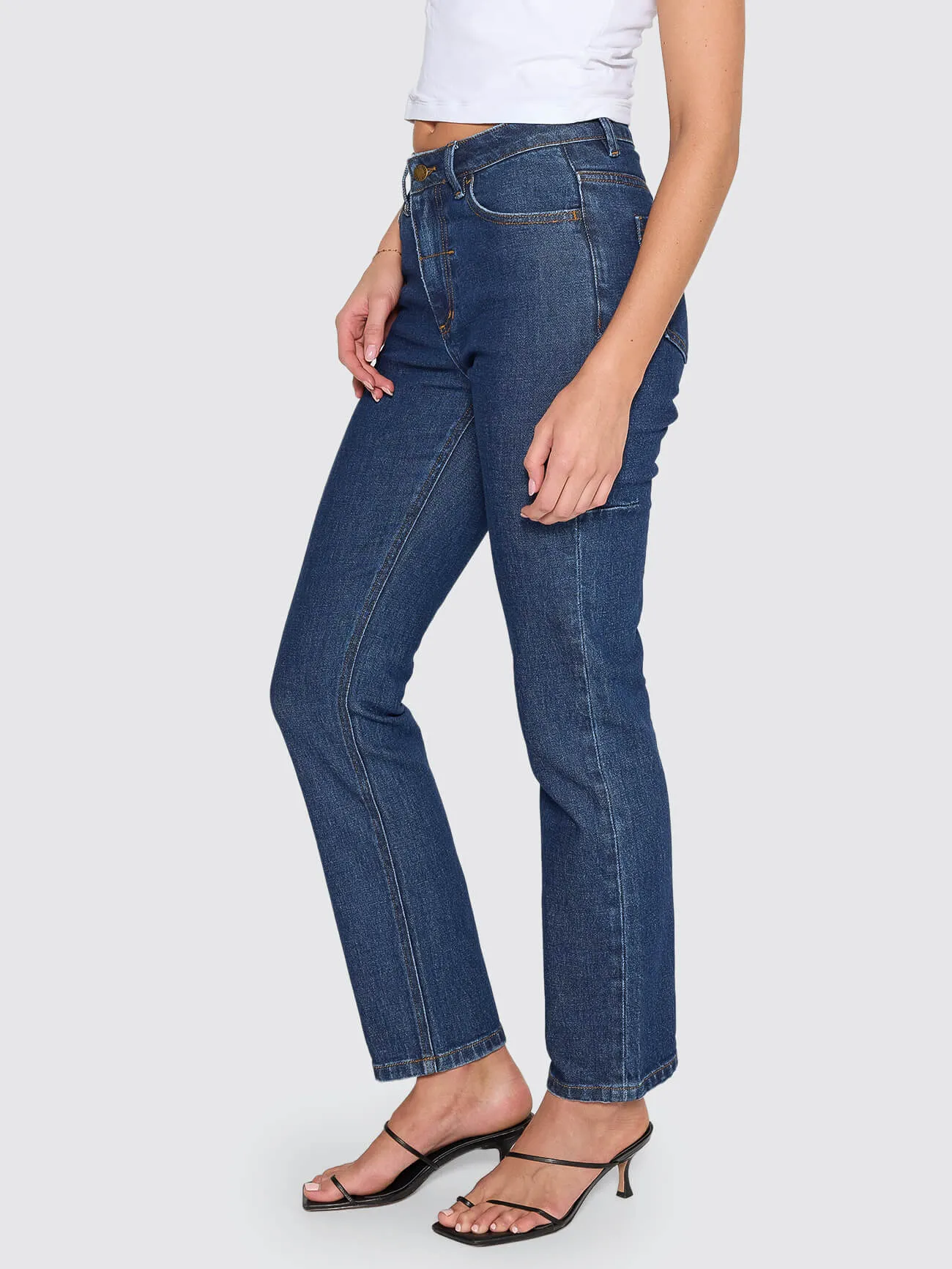 Nicole High Rise Stretch Straight Jean - Rinsed Ink sold by Thrills product image thumbnail 4